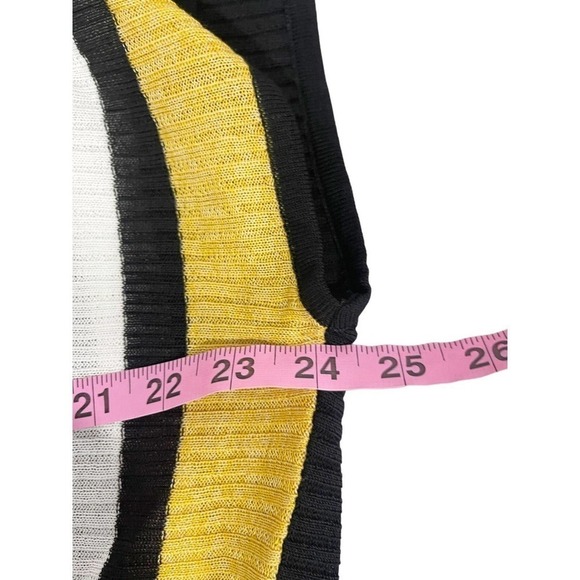 Misook Women Medium Multicolor Open Front Cardigan and Blue Twin Tank Set - Picture 4 of 11